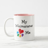 Dierenvriend_I Heart My Weimaraner Tweekleurige Koffiemok (Links)