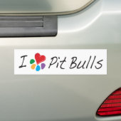 dierenvriend_I Heart Pit Bulls Bumpersticker (Op auto)