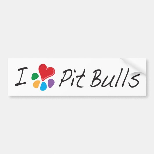 dierenvriend_I Heart Pit Bulls Bumpersticker (Voorkant)