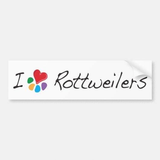 dierenvriend_I Heart Rottweilers Bumpersticker (Voorkant)