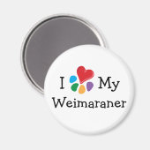 Dierenvriend_Ik Hart Mijn Weimaraner magneet (Voorkant / Achterkant)