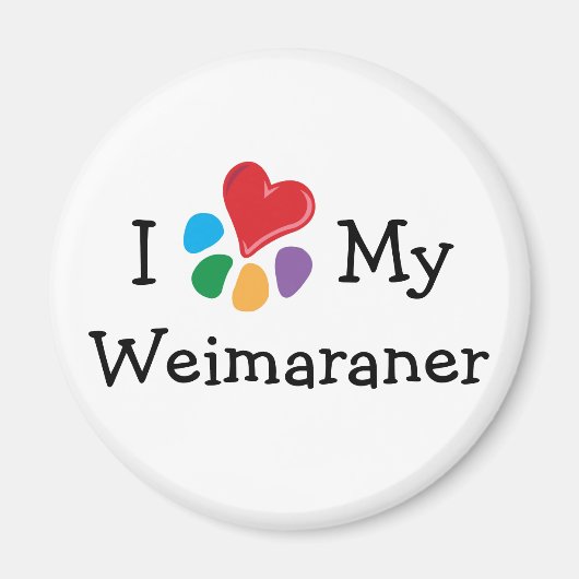 Dierenvriend_Ik Hart Mijn Weimaraner magneet (Voorkant)