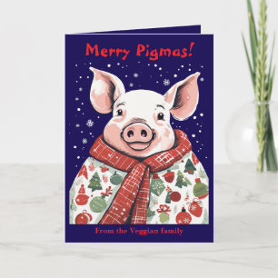 Dierenvriend Kerst Varken Gewikkeld In Een Feestel Kaart