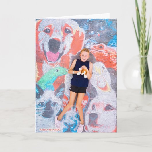 Dierenvriend - Kinder kunst voor CHOC Bedankkaart (Voorkant)