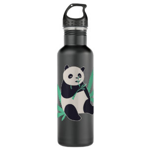 Dierenvriend met panda-roken waterfles