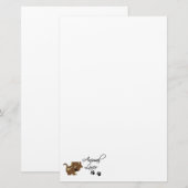 Dierenvriend + poot afdrukken - Dog met krant Briefpapier (Voorkant / Achterkant)