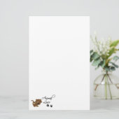 Dierenvriend + poot afdrukken - Dog met krant Briefpapier (Staand voorkant)