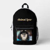 Dierenvriend Tekst Gedrukt Hond Afbeelding Stijlvo Bedrukte Rugzak (Voorkant)