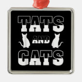 Dierenvriend van katten en katten Gift Tattoo arti Metalen Ornament (Voorkant)