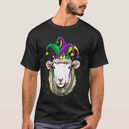 Dierenvriend van schapen Cute Mardi Gras Carnival  T-shirt (Voorkant)