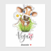Dierenvriend Vegan Koe Sticker (Vel)