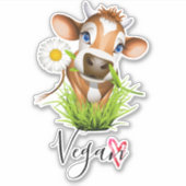 Dierenvriend Vegan Koe Sticker (Voorkant)