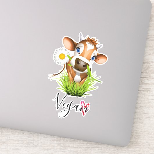 Dierenvriend Vegan Koe Sticker (Detail)