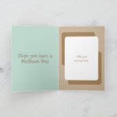 Dierenvriend voegt foto bruine groene verjaardag t kaart (Binnen)