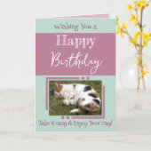 Dierenvriend voegt groene fotolavender toe kaart (Gele Bloem)