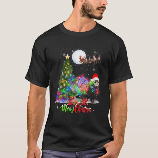 Dierenvriend voor kerstmis bij fretten t-shirt (Voorkant)