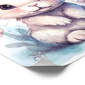 Dierenvriend Waterverf Illustratie Leuk Konijntje Poster (Hoek)