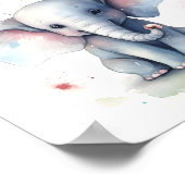 Dierenvriend Waterverf Illustratie Leuke Olifant Poster (Hoek)