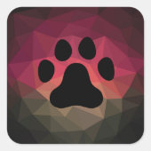 Dierenvriendelijk ontwerp, hond-/kattenpoot, voeta vierkante sticker (Voorkant)