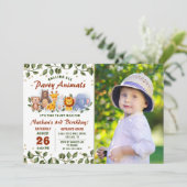 Dierenvriendelijke dierentuin, Greenery Birthday F Kaart (Staand voorkant)