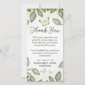 Dierenvriendelijke groene vlindervlinder bedankkaart (Voorkant)