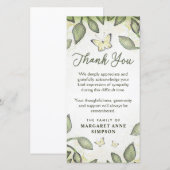 Dierenvriendelijke groene vlindervlinder bedankkaart (Voorkant / Achterkant)