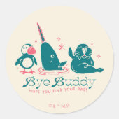 Dierenvrienden - Bye Buddy Hopelijk vind je je vad Ronde Sticker (Voorkant)