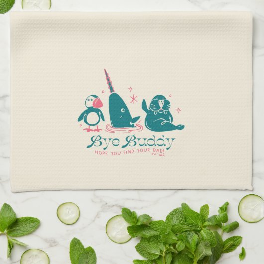 Dierenvrienden - Bye Buddy Hopelijk vind je je vad Theedoek (Gevouwen)