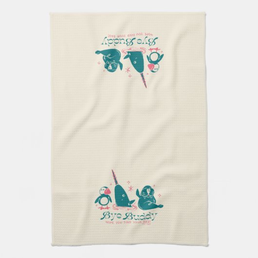Dierenvrienden - Bye Buddy Hopelijk vind je je vad Theedoek (Verticaal)