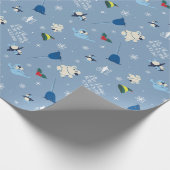 Dierenvrienden "Bye Buddy" Winterpatroon Cadeaupapier (Hoek)