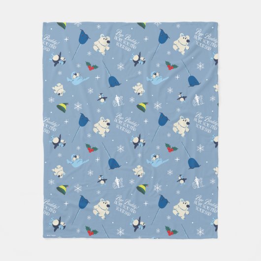 Dierenvrienden "Bye Buddy" Winterpatroon Fleece Deken (Voorkant)