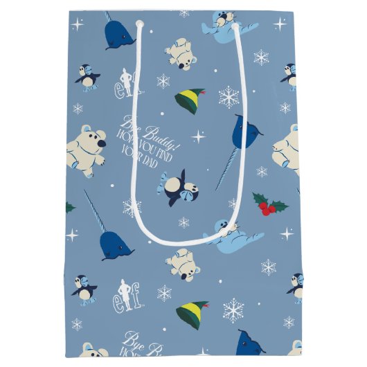 Dierenvrienden "Bye Buddy" Winterpatroon Medium Cadeauzakje (Achterkant)