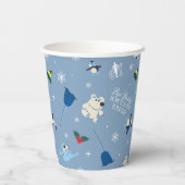 Dierenvrienden "Bye Buddy" Winterpatroon Papieren Bekers (Achterkant)