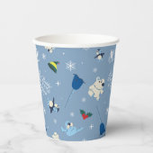 Dierenvrienden "Bye Buddy" Winterpatroon Papieren Bekers (Voorkant)