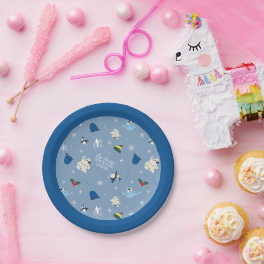 Dierenvrienden "Bye Buddy" Winterpatroon Papieren Bordje (Feest)