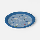 Dierenvrienden "Bye Buddy" Winterpatroon Papieren Bordje (Gekanteld)