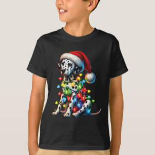 Dierenvrienden Dalmatische Hond Santa Hat Christma T-shirt