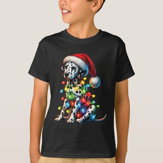Dierenvrienden Dalmatische Hond Santa Hat Christma T-shirt (Voorkant)