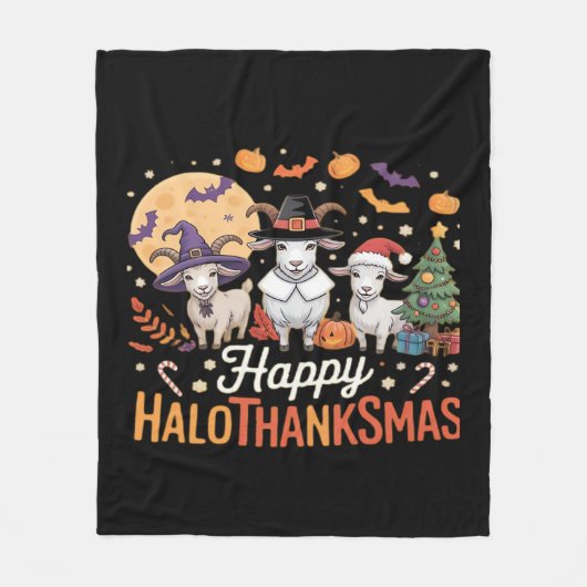 Dierenvrienden-eigenaars Happy Hallothanksmas Esse Fleece Deken (Voorkant)