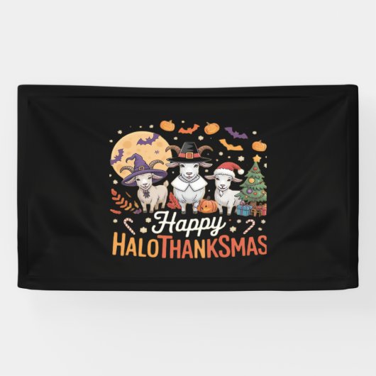 Dierenvrienden-eigenaars Happy Hallothanksmas Esse Spandoek (Horizontaal)