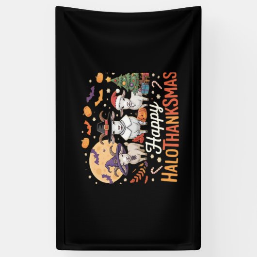 Dierenvrienden-eigenaars Happy Hallothanksmas Esse Spandoek (Verticaal)