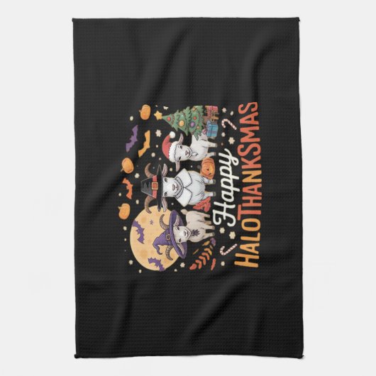 Dierenvrienden-eigenaars Happy Hallothanksmas Esse Theedoek (Verticaal)