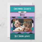 Dierenvrienden Foto paarse koelkast magnetische ka Magnetische Uitnodiging (Voorkant)