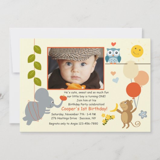 Dierenvrienden Fotouitnodiging Kaart (Voorkant)