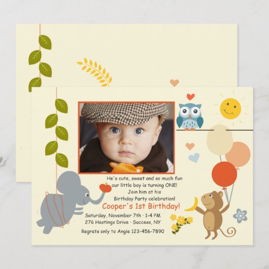 Dierenvrienden Fotouitnodiging Kaart (Voorkant / Achterkant)