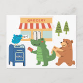 Dierenvrienden in het Mailbox briefkaart (Voorkant)