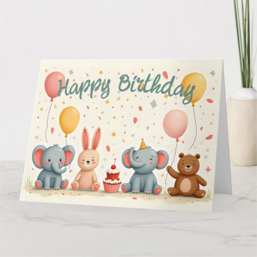 Dierenvrienden in Party Magic Kaart (Voorkant)