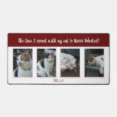 Dierenvrienden katten 4 fotonaam wit bordeaux bureaumat (Voorkant)