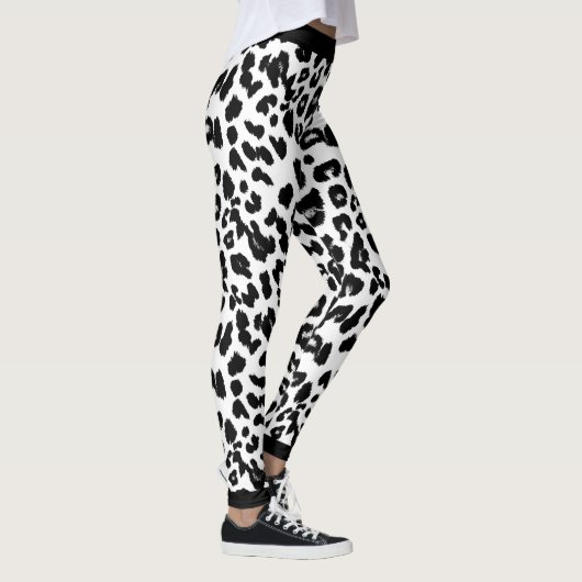 Dierenvrienden Leopard Print Black en White Leggings (Rechts)