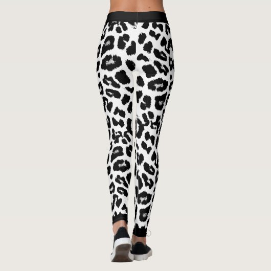 Dierenvrienden Leopard Print Black en White Leggings (Achterkant)